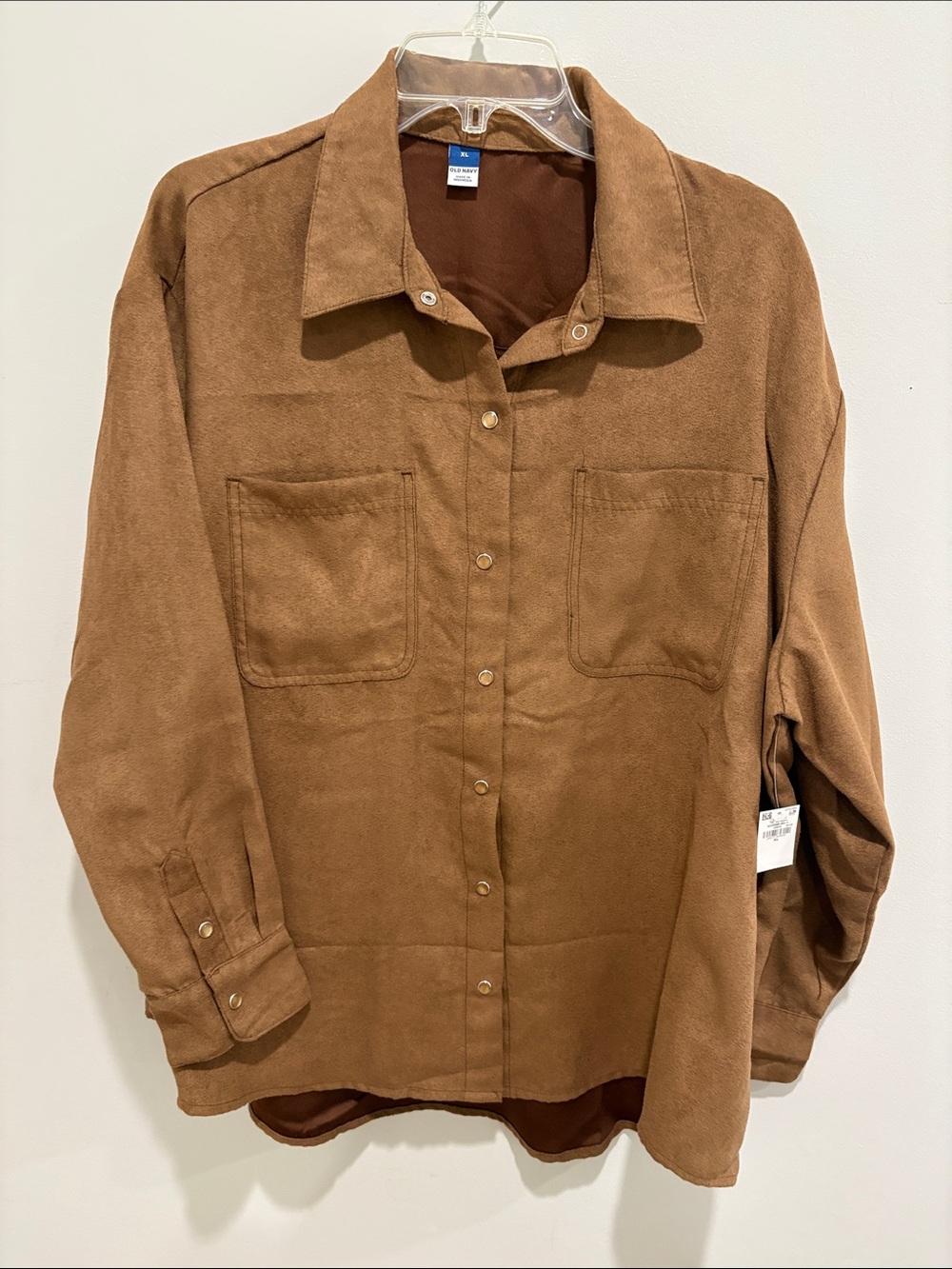 Old Navy Chest-Pocket Button-Front Shirt Jacket in Brown